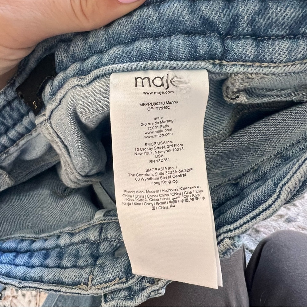 MAJE Braided Denim Jeans- Slightly Flared, Mid Rise- Size 26 - Picture 7 of 12